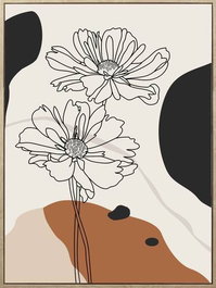 DKD Home Decor Set de 4 Cuadros Lienzo Flor Abstracto 40x50 cm