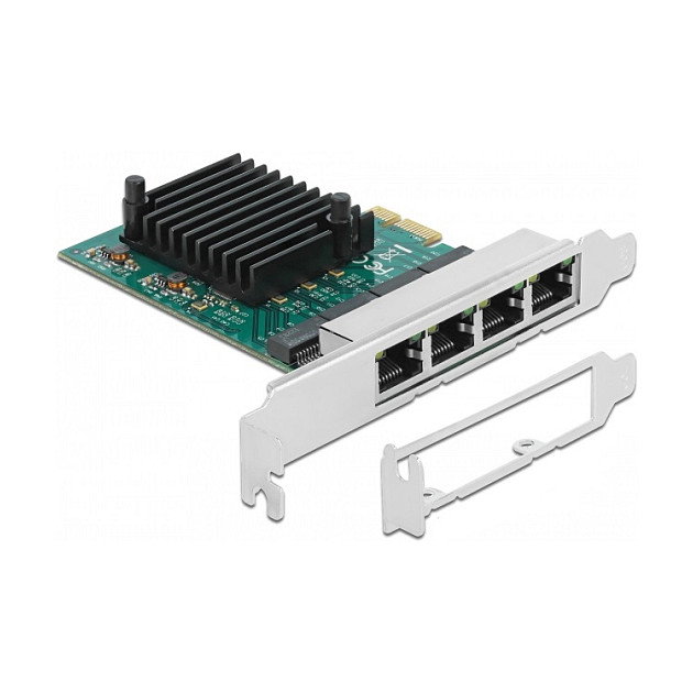 DeLOCK Tarjeta de red PCI Express x1 con 4 puertos Gigabit LAN RJ45 RTL8111F DeLOCK Tarjeta de red PCI Express x1 con 4 puertos Gigabit LAN RJ45 RTL8111F