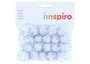Innspiro Pompones brillantes blanco 25mm, 20 unidades