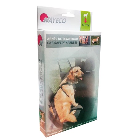 Nayeco Arnés X Coche Negro para Perro, Seguridad Ajustable 25 mmx24-45 cm, 25 mmx26-60 cm