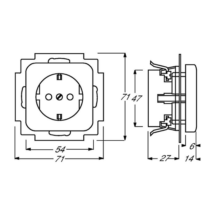 Busch-Jaeger BJ 20EUC-212 Enchufe Busch-Duro 2000 SI Blanco CEE 7/3 2P+E 250V 16A Busch-Jaeger BJ 20EUC-212 Enchufe Busch-Duro 2000 SI Blanco CEE 7/3 2P+E 250V 16A