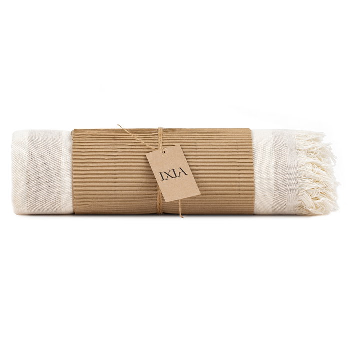 Ixia Colcha de Rayas Beige-Marrón 200 x 260 cm