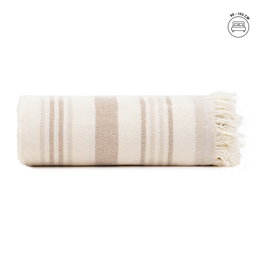 Ixia Colcha de Rayas Beige-Marrón 200 x 260 cm