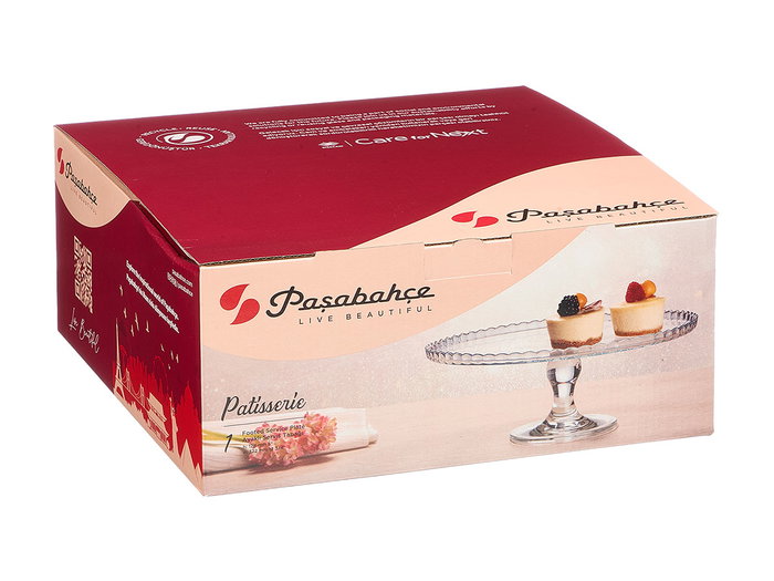 Pasabahce Tartera con Pie de Vidrio Transparente 32x32x12.8 cm (Set de 2) Pasabahce Tartera con Pie de Vidrio Transparente 32x32x12.8 cm (Set de 2)