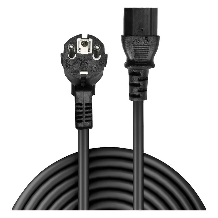 Lindy Cable de alimentación 30335 Negro 2 m, Schuko tipo F a IEC C13