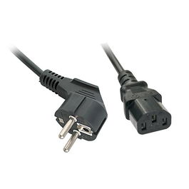 Lindy IEC-Mains Cable, Cable de Corriente Schuko 2 Pin a IEC C13, 2m, Negro, Uso Profesional y Doméstico