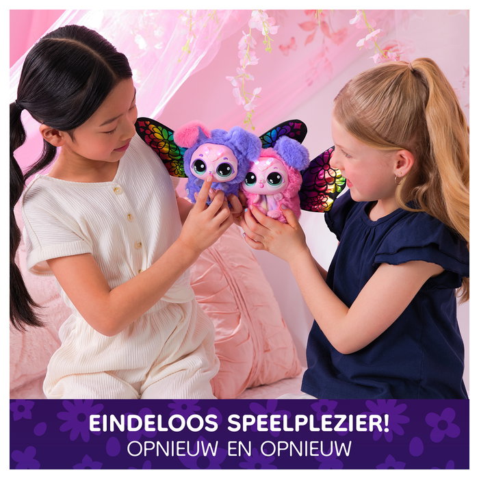 Spin Master Hatchimals Bloomables Kittyfly - Peluche Interactivo Sorpresa con Transformación Mágica Repetible, Más de 100 Sonidos, Juguete para Niños y Niñas 5+ Años