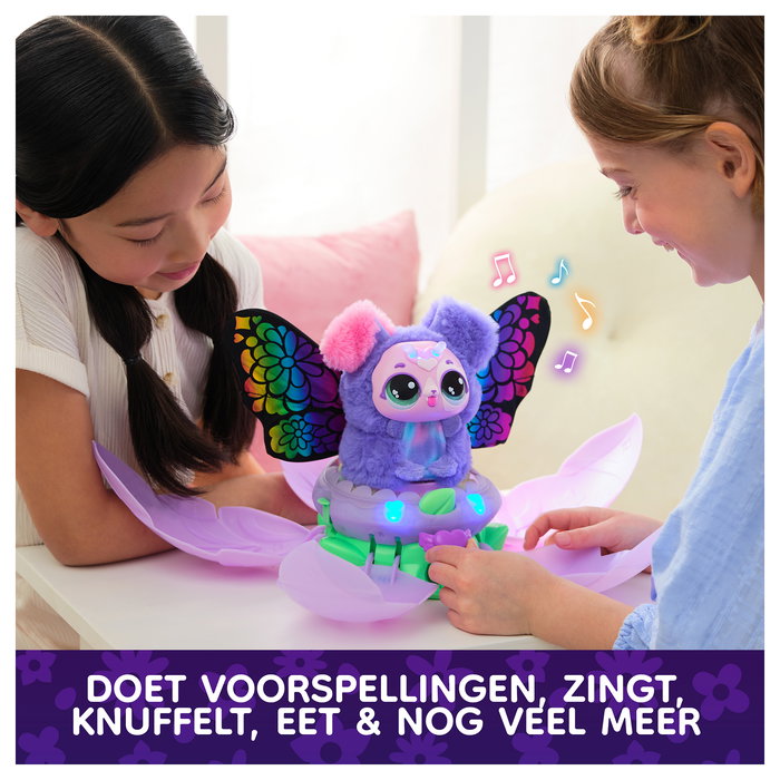 Spin Master Hatchimals Bloomables Kittyfly - Peluche Interactivo Sorpresa con Transformación Mágica Repetible, Más de 100 Sonidos, Juguete para Niños y Niñas 5+ Años