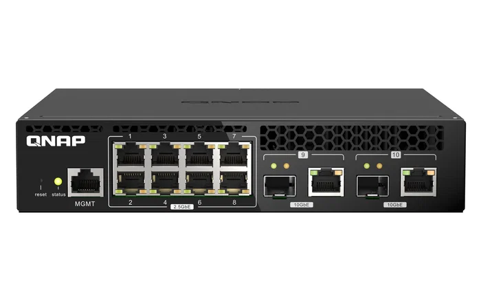 QNAP QSW-M2108R-2C Switch Gestionado L2 2.5G Ethernet PoE Negro Montaje en Rack QNAP QSW-M2108R-2C Switch Gestionado L2 2.5G Ethernet PoE Negro Montaje en Rack
