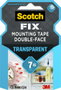 Scotch Cinta de montaje de doble cara transparente 19 mm x 1,5 m