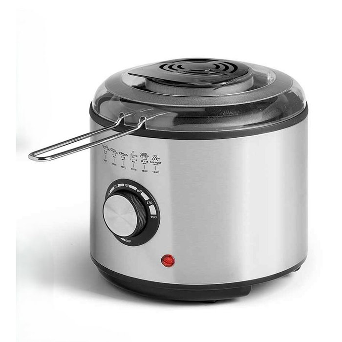 Argon Freidora Redonda de Acero 950W 1000ML Argon Freidora Redonda de Acero 950W 1000ML