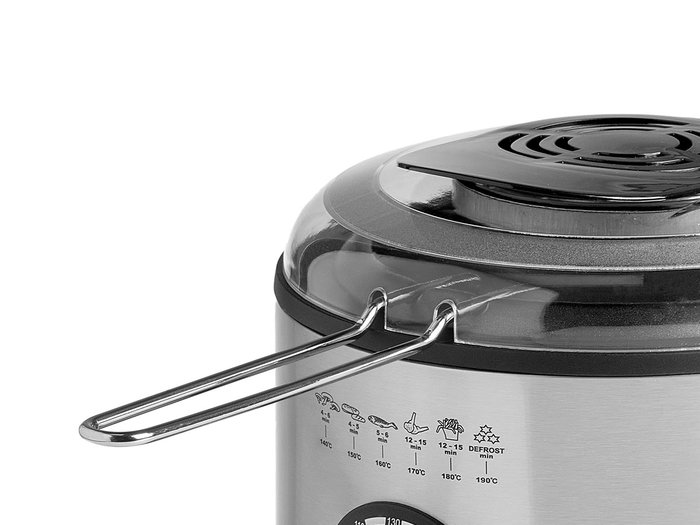 Argon Freidora Redonda Acero Inoxidable 950W 1000ml (1L) 20x20x21cm (Set de 6)