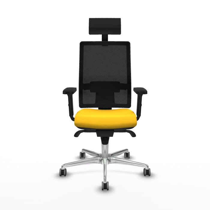 PIQUERAS Y CRESPO Silla de oficina Horna con mecanismo Sincro, Amarillo y Negro