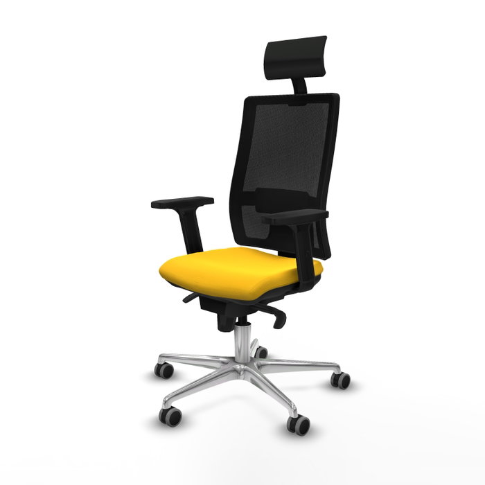 PIQUERAS Y CRESPO Silla de oficina Horna con mecanismo Sincro, Amarillo y Negro