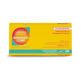 Labcatal 12 Manganeso-Cobre Oligoelemento 28 ampollas Complemento Alimenticio Vías Respiratorias