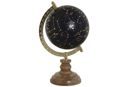 DKD Home Decor Globo Terráqueo Constelación en PVC y Mango