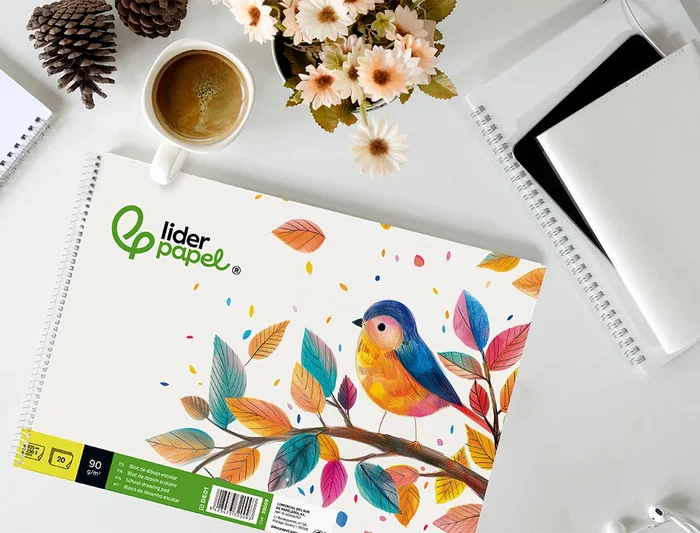 Liderpapel Bloc Dibujo Escolar Espiral 230x325mm 20 Hojas 90 gr/m² Sin Recuadro