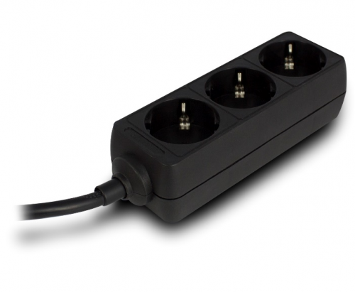 EWENT Regleta EW3959 de 3 Tomas, Negro