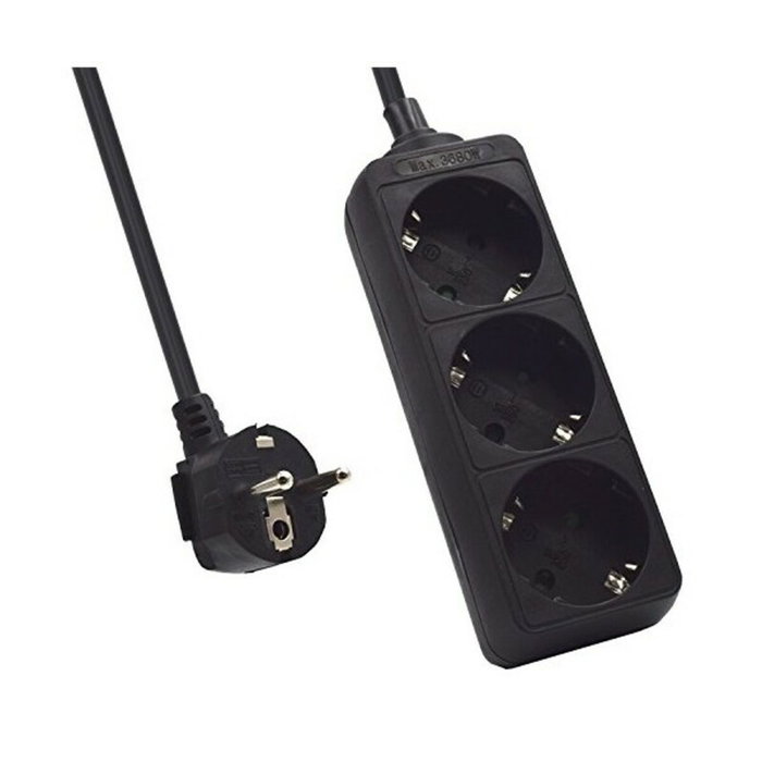 EWENT Regleta EW3959 de 3 Tomas, Negro