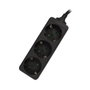EWENT Regleta EW3959 de 3 Tomas, Negro