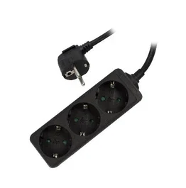 Ewent EW3959 Regleta de 3 Tomas, 1.5 Metros, Tipo F (CEE 7/4), Color Negro, Para Uso en Interiores