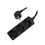 Ewent EW3959 Regleta de 3 Tomas, 1.5 Metros, Tipo F (CEE 7/4), Color Negro, Para Uso en Interiores