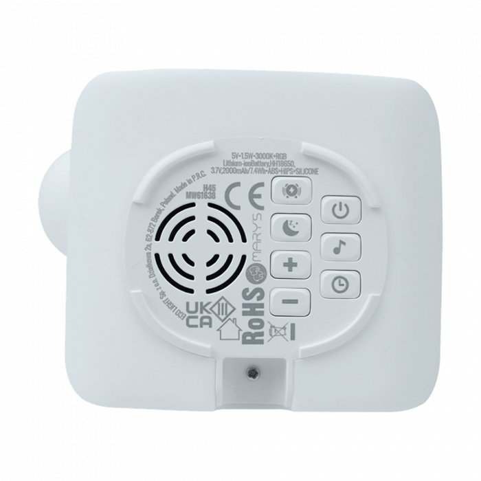 Mary´S Lámpara nocturna LED RGB unicornio mecedora con despertador y ruido blanco