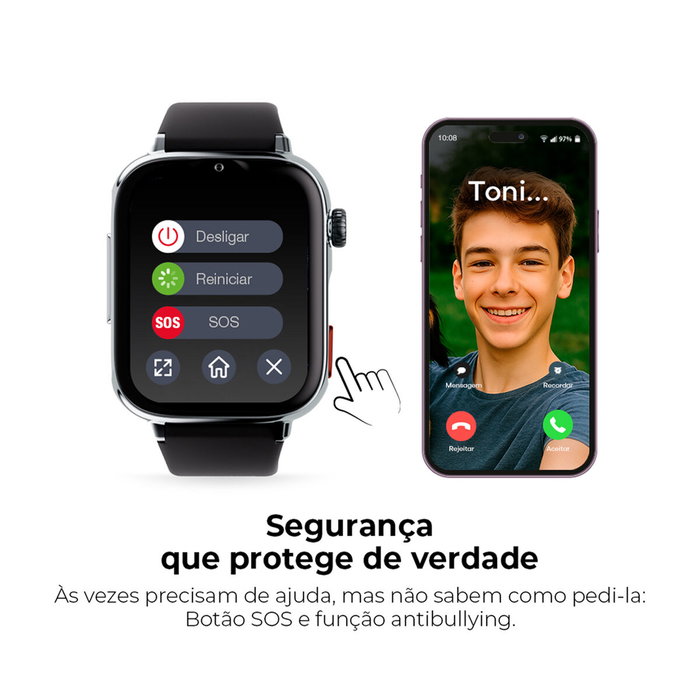 Smartwatch SaveFamily Verde Plateado
