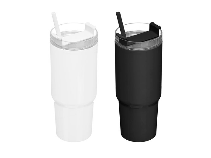 Kinvara Vaso Pajita 750ml Surtidos Blanco Negro 9x26x8.7cm (Set de 12)