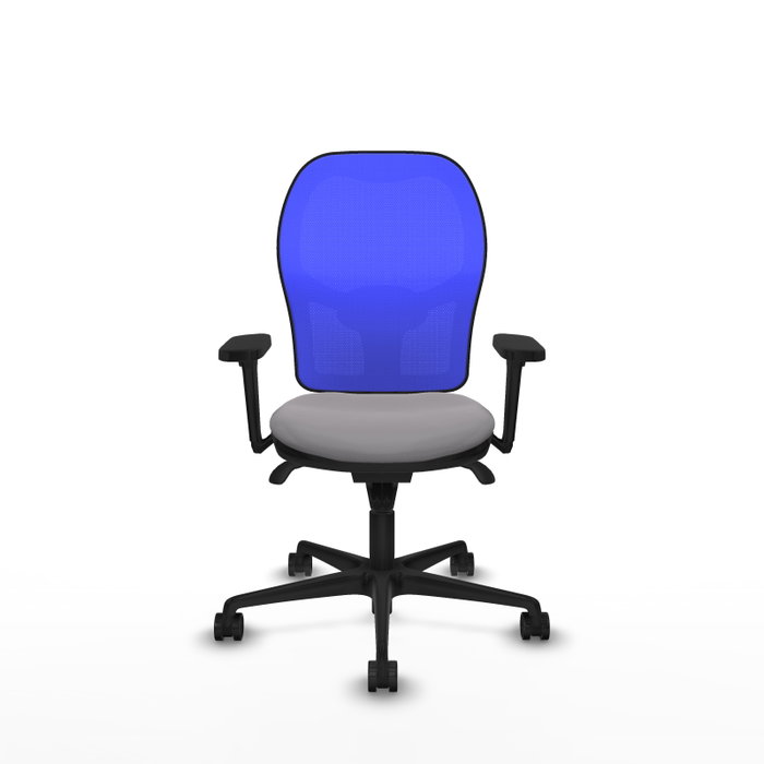 PIQUERAS Y CRESPO Silla de oficina Jorquera con mecanismo sincro, similpiel gris y malla azul