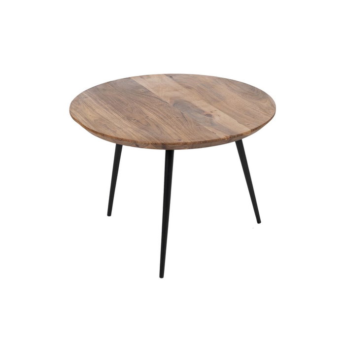 Ixia Juego de 3 Mesas de Centro Natural de Madera y Metal