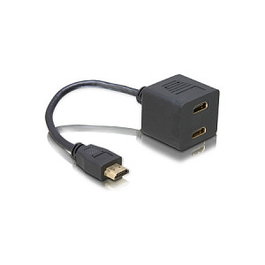 DeLOCK Adaptador HDMI de 1 macho a 2x HDMI hembra, 0,2 m