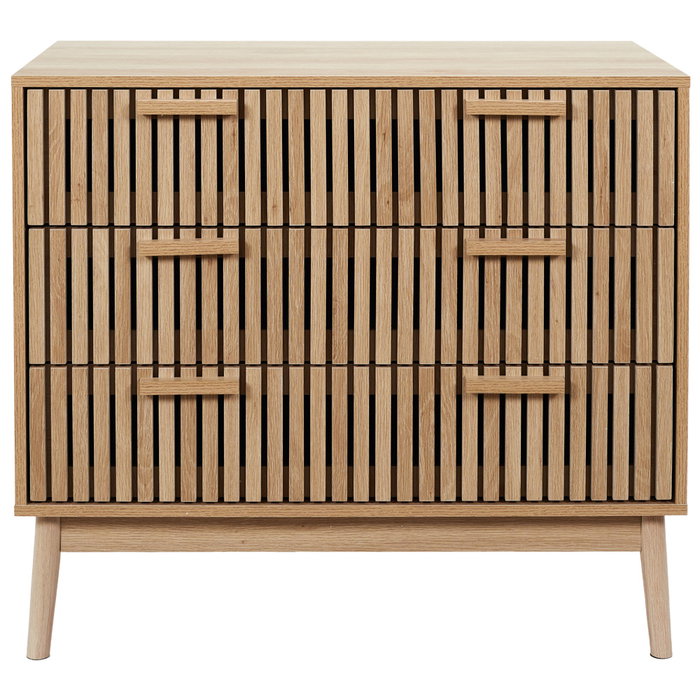 Home Deco Factory Cómoda Klaus 3 Cajones Natural 90x49x79 cm
