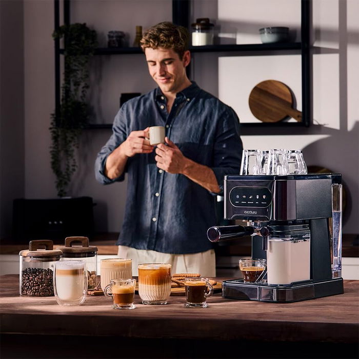 Cecotec Cafetera Express de Brazo Power Espresso 20 ColdBrew Latte 1350W 20bar negra