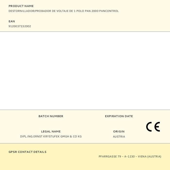 Pancontrol Destornillador Probador de Voltaje 1 Polo 12-220V LCD CC CA Sin Batería Amarillo