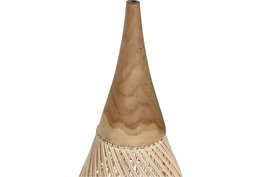DKD Home Decor Lamps 2c 24 Pantalla Hecho a mano Bambú Teca Natural Set de 2 35 x 35 x 85 cm