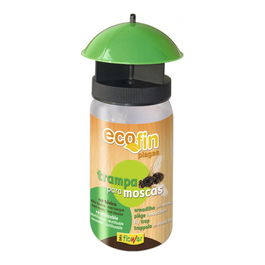 Flower Trampa reutilizable para moscas con cebo atrayente, modelo Fin, no tóxica, expositor de 12 unidades