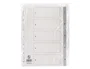 Q-connect Separador Numérico 1-5 Plástico Din A4 Multitaladro Juego de 5 Separadores PVC Gris con Cartula Índice 120 Micras