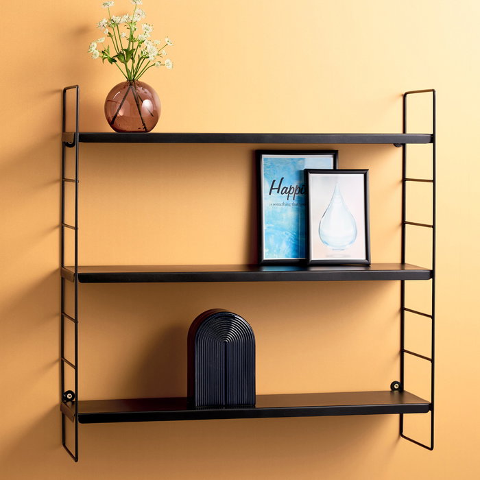 Day Estantería 3 Baldas Metálica Negra 58x16x58 cm Day Estantería 3 Baldas Metálica Negra 58x16x58 cm