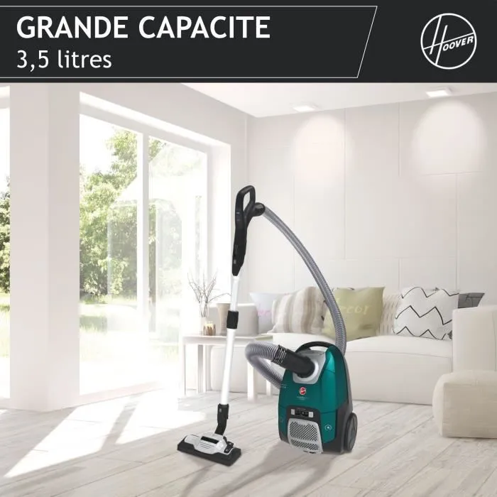 Hoover HE530ALG Aspiradora con Bolsa, 850W, 3.5L, 69dB, Filtro HEPA13, Especial Alergias y Pelos de Animales