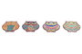 DKD Home Decor Posavasos de Búho Multicolor, Set de 4 unidades