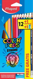 MAPED Estuche Color'Peps de 12 Lápices de Colores Surtidos con Lápiz Grafito y Sacapuntas