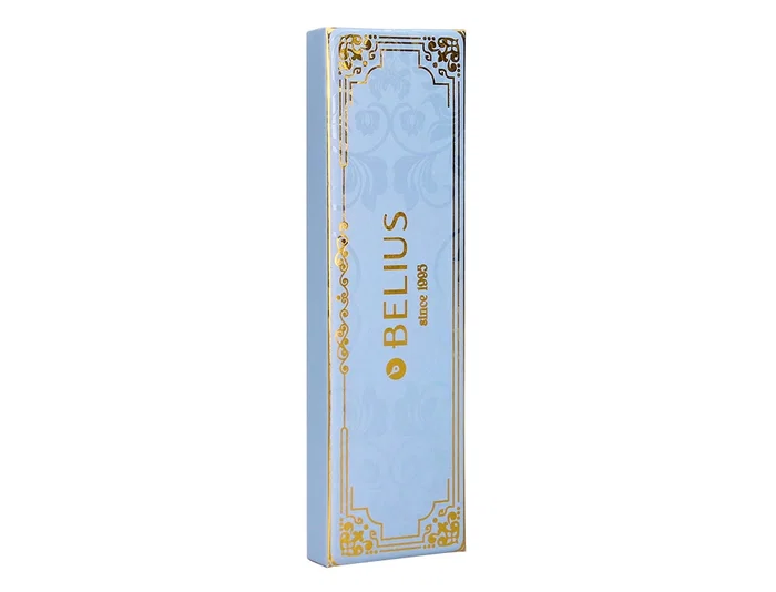 Belius Macaron Bliss Boligrafo Forma Hexagonal Celeste y Dorado Tinta Azul Punta 0.8 mm