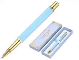 Belius Macaron Bliss Boligrafo Forma Hexagonal Celeste y Dorado Tinta Azul Punta 0.8 mm