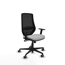 PIQUERAS Y CRESPO Silla de oficina Mardos con mecanismo Sincro, Gris claro y Negro