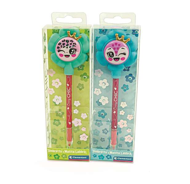 Clementoni Eyeshadow Pot Flowers & Lip Liner Display, Exhibidor de Sombras y Perfiladores, Edad Mínima 6 Años