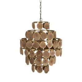 Ixia Lámpara de techo natural madera-metal 45 x 45 x 58 cm