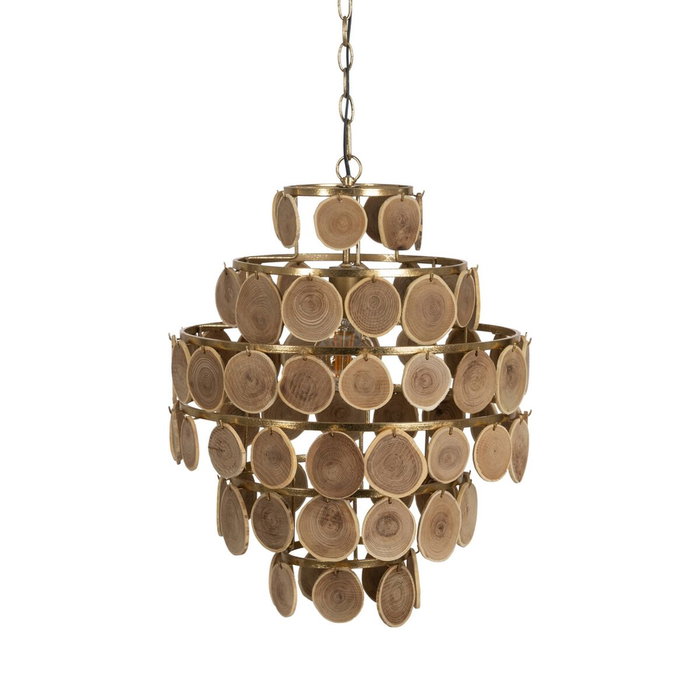 Ixia Lámpara de techo natural madera-metal 45 x 45 x 58 cm Ixia Lámpara de techo natural madera-metal 45 x 45 x 58 cm