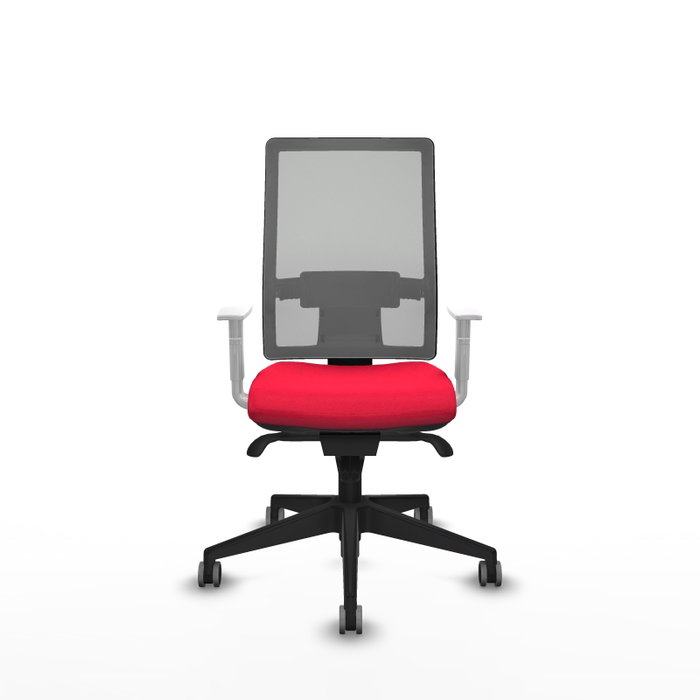 PIQUERAS Y CRESPO Silla de oficina Horna con mecanismo Sincro, Tela Roja y Malla Gris PIQUERAS Y CRESPO Silla de oficina Horna con mecanismo Sincro, Tela Roja y Malla Gris