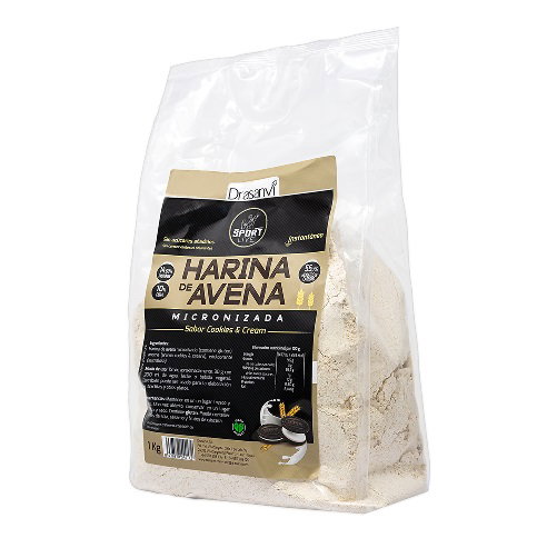 DRASANVI SPORT LIVE Harina de Avena Sabor Cookies & Cream 1kg DRASANVI SPORT LIVE Harina de Avena Sabor Cookies & Cream 1kg